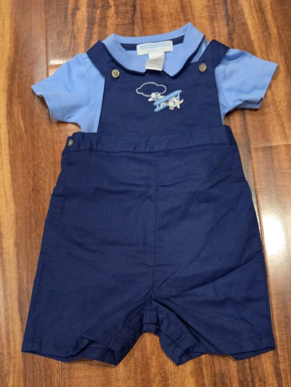 Janie and Jack NWT 3-6 Months Polo Bodysuit and Airplane Shortalls Set